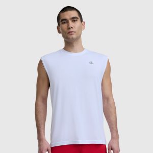 Sport Crewneck Muscle Tee. Script Logo