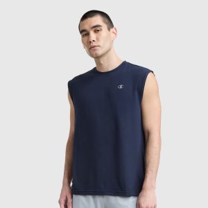 Sport Crewneck Muscle Tee. Script Logo