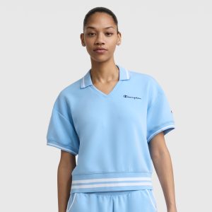 Tennis Court Polo. Embroidered Script Logo